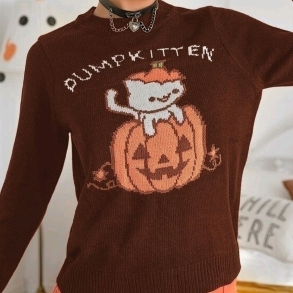 SHEIN PUMPKITTEN SWEATER SZ L - Picture 3 of 4